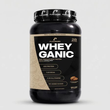 Whey Ganic Crunchy Cookies & Cream 1K الشكل الجديد